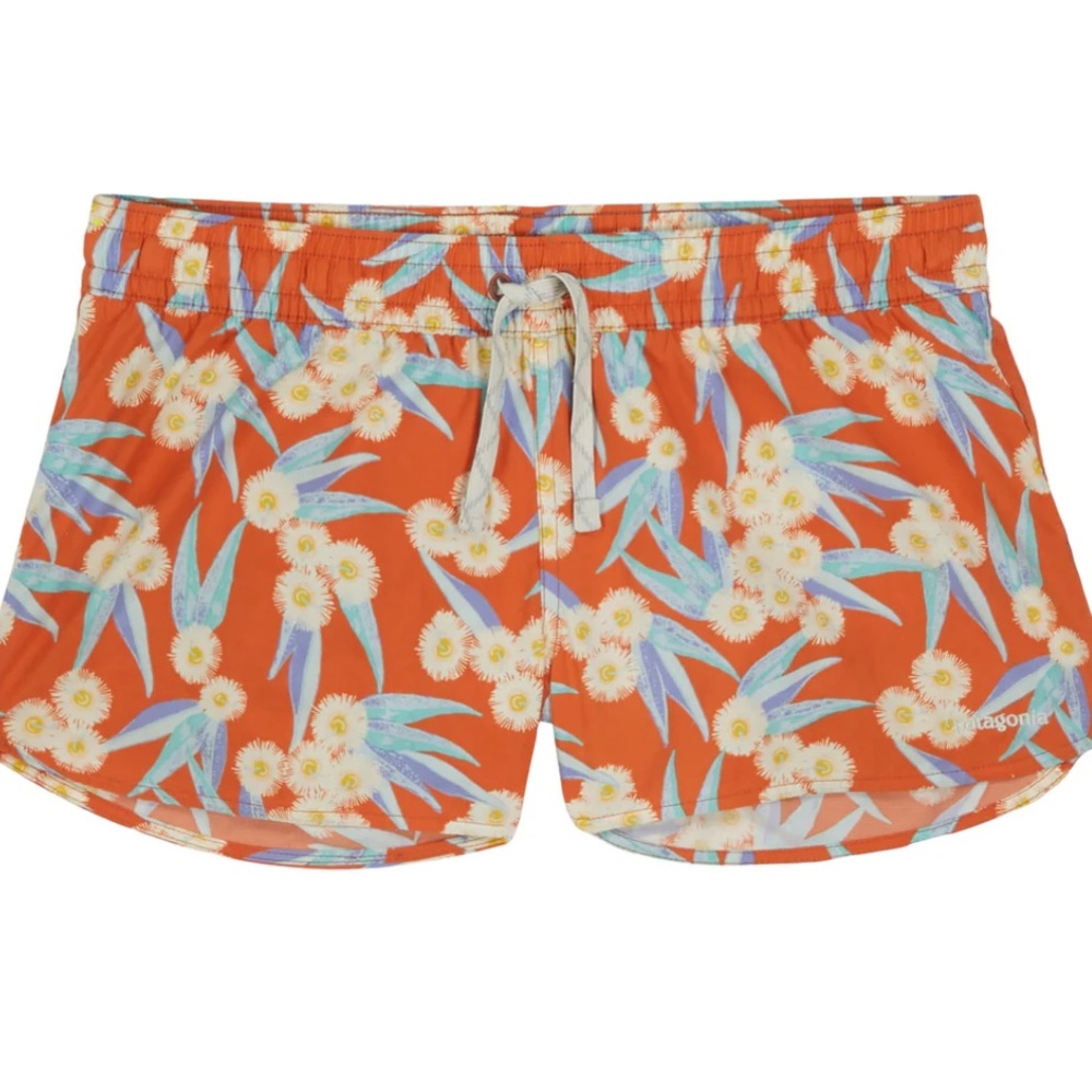 Patagonia Women's Orange Floral Athletic Shorts